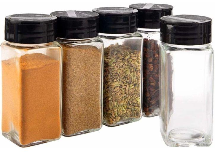 Round 100 ml Glass Spice Jar, for Packaging, Color : Multi Color