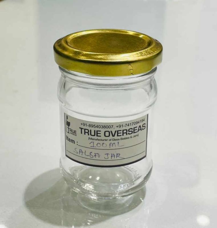 Transparent 100 ml Round Glass Jar, for Packaging