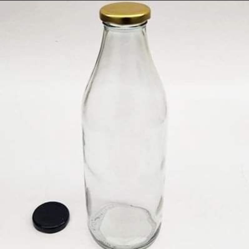 Transparent Round 1000 ml glass milk bottle