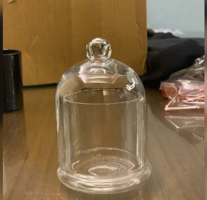 300ml transparent bell glass jar, Style : Religious