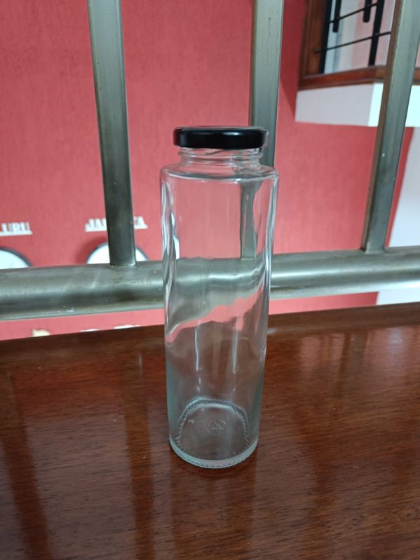 Transparent Round 350 ml Glass Bamboo Jar, for Packaging