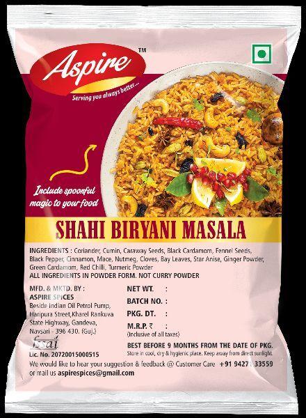 Aspire Shahi Biryani Masala, Certification : FSSAI Certified