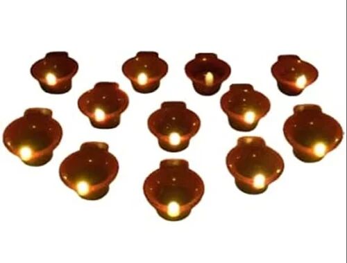 Plastic Traditional LED Diya, Color : Brown