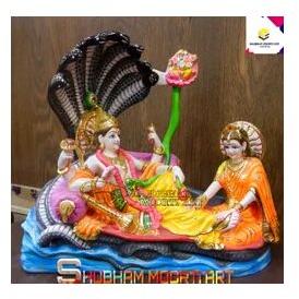 Marble vishnu laxmi statue, Pattern : Painted