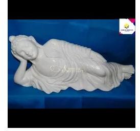  marble Sleeping Buddha Statue, Size : 18 inch wide 10 inch Hight