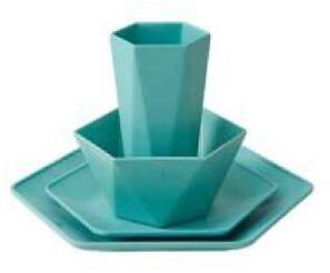 Fiber Bamboo Tableware, Color : Green