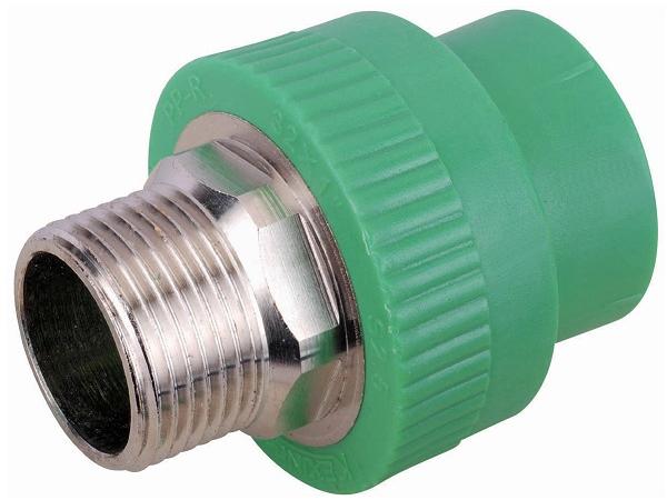 Green Fussion PPR Male Thread Coupler, for Pipe Fitting, Shape : Round