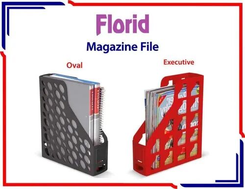 Plastic Magazine File Holder, Color : Grey, Red