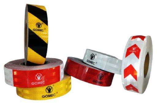 Gomec Reflective Tape, for Warning, Feature : Heat Resistant, High Voltage Resist, Long Life, Waterproof