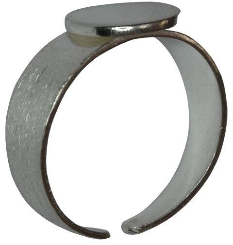 Sterling Silver Brushed Ring with Disc-10mm