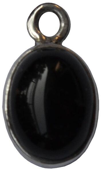Sterling Silver Oval Black Onyx Charm