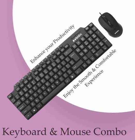 Black Zebion Wired Kb Mouse, for Desktop, Laptops, Feature : Accurate, Durable, Light Weight Smooth