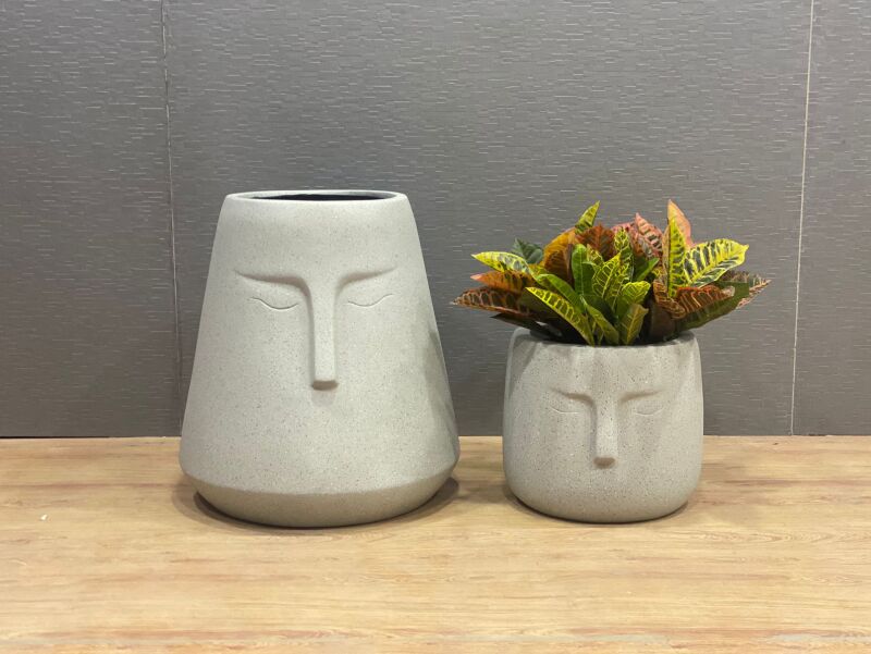 Non Polished Smiley Series Planter Pot, for Balcony, Garden, Home, Feature : Attractive Pattern, Easy To Placed