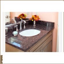 Brown Granite Bathroom Vanity Top, Size : Can be Customized