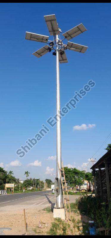 12v Polished Galvanized Iron Light Pole, for Industrial, Color : Grey