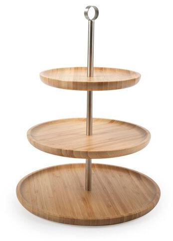 House2 home Wooden Cake Stand, Shape : Round