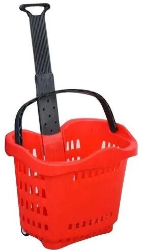 Red Plastic Shopping Basket