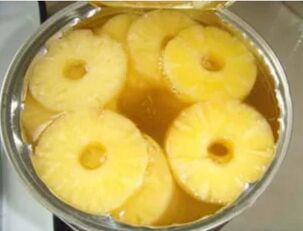 White Canned Pineapple Slice