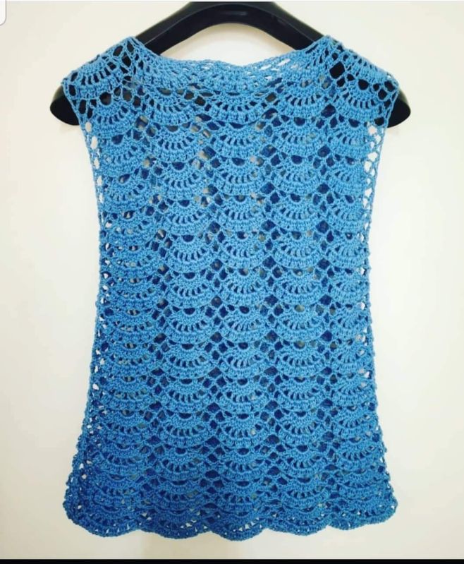 Sleeve Less Cotton thread Knitted Ladies Crochet Top, Size : M, XL ...