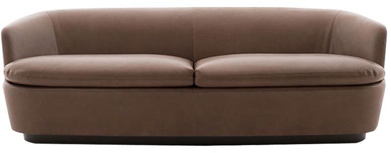 2 Seater Leatherette Sofa With Curved Back