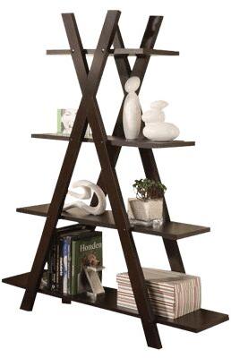 Plywood Criss Cross Bookshelf, Color : Ebony