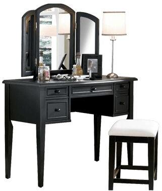 Rectangular Dressing Table With Mirror, Color : Black