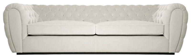 Wood Fabric Sofa With Tufting, Color : White
