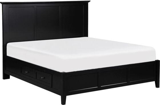King Size Panel Bed With Storage, Color : Black