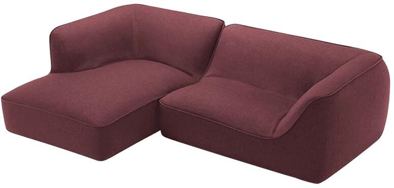 L Shaped Pouf Style Sectional Sofa