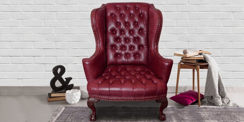 Plywood Leatherette Wingback Chair