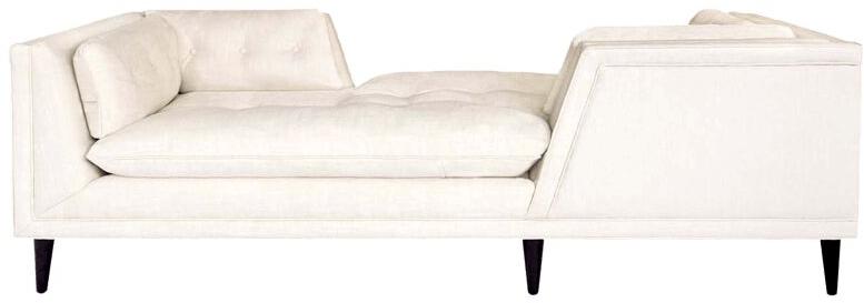 Two Seater Chaise Sofa With Button Tufting