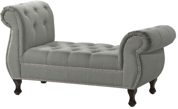 Fabric Winged Sofa Bench, Color : Grey