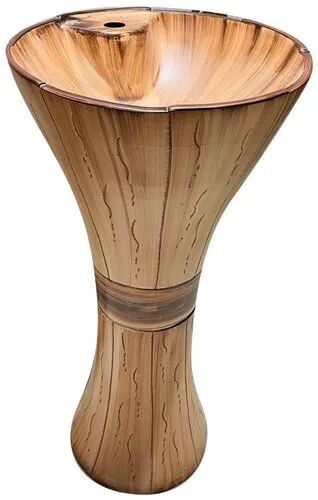 Wooden Pedestal Wash Basin, Color : Brown