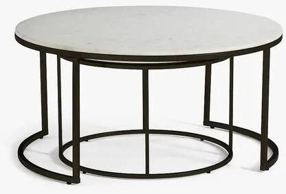 Round Stainless Steel Metal Base Nesting Table