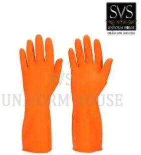 Orange Industrial Safety Rubber Gloves