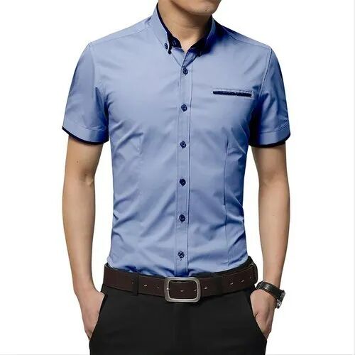 Half Sleeves Cotton Men Formal Shirt