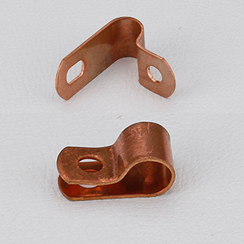 Electrolytic Copper One Hole Cable Clip, Color : Golden, Brown