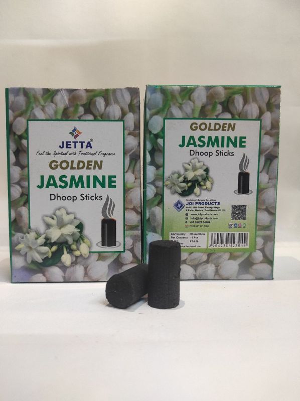 Jetta Black Wood Dust Golden Jasmine Dhoop Sticks, for Religious, Packaging Type : Box