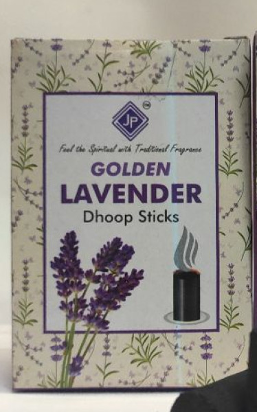 Black JP Wood Dust Golden Lavender Dhoop Sticks, for Religious, Packaging Type : Box