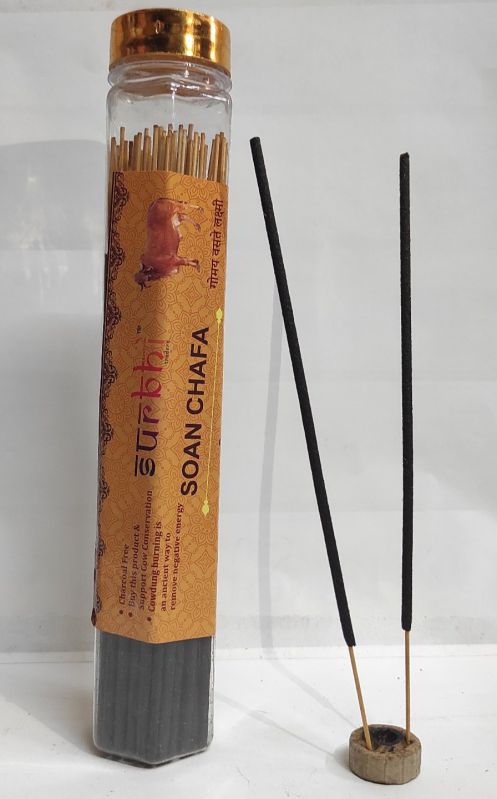 Black Stick Wood Dust Surbhi Soan Chafa Agarbatti, for Religious, Packaging Type : Box