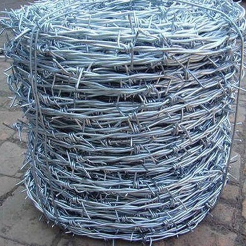 Galvanized Iron GI Barbed Fencing Wire, Color : Silver