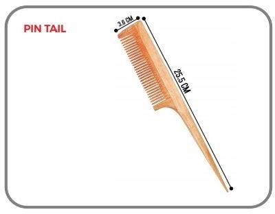 Pin Tail Neem Wood Comb, for Household, Color : Brown