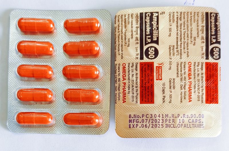 Ampicillin capsules, for Pharmaceuticals, Clinical, Personal, Hospital, Packaging Type : BOXES