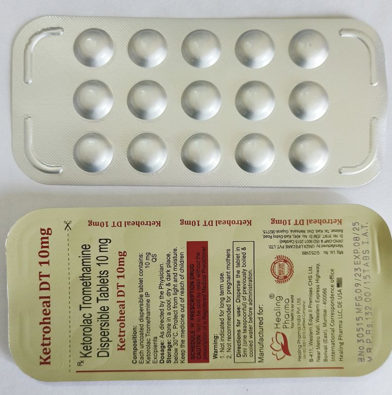 Ketorolac tromethamine TABLETS, for CLINIC, HOSPITAL, PERSIONAL, Grade : Pharma Grade
