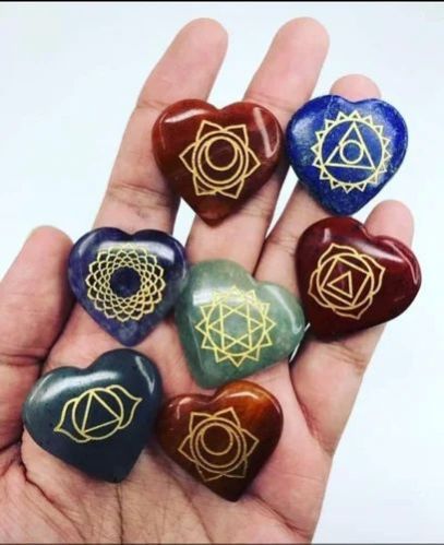 Heart Shape Seven Chakra Healing Stone