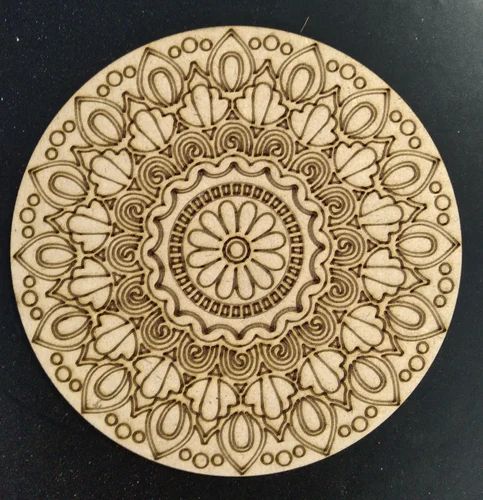 Printed MDF Circular Tea Coaster, Size : 6 Inch (Diameter)