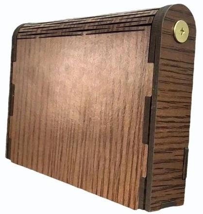 Brown Wooden Business Card Holder