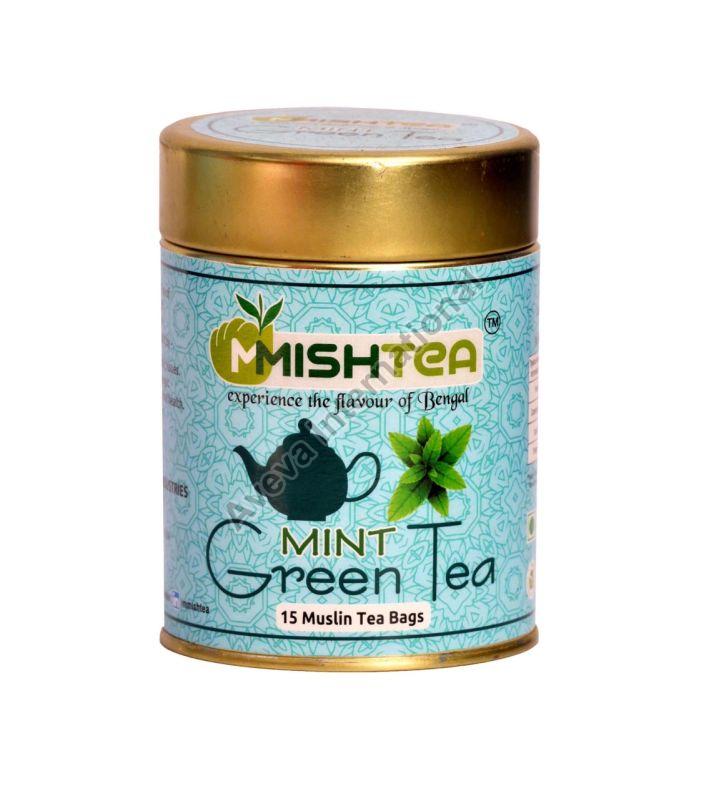 MMISHTEA Natural Mint Green Tea Bag, Packaging Type : Tin Caddy, Stand-up Pouch, Mono Box
