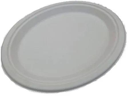 White 11 Inch Bagasse Round Plate