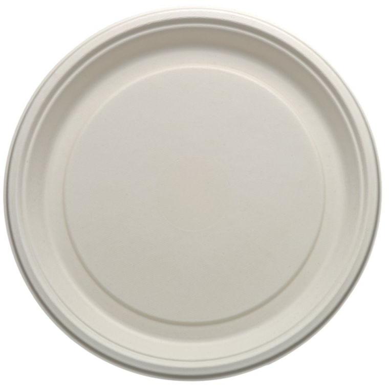 12 Inch Bagasse Round Plate, Color : White